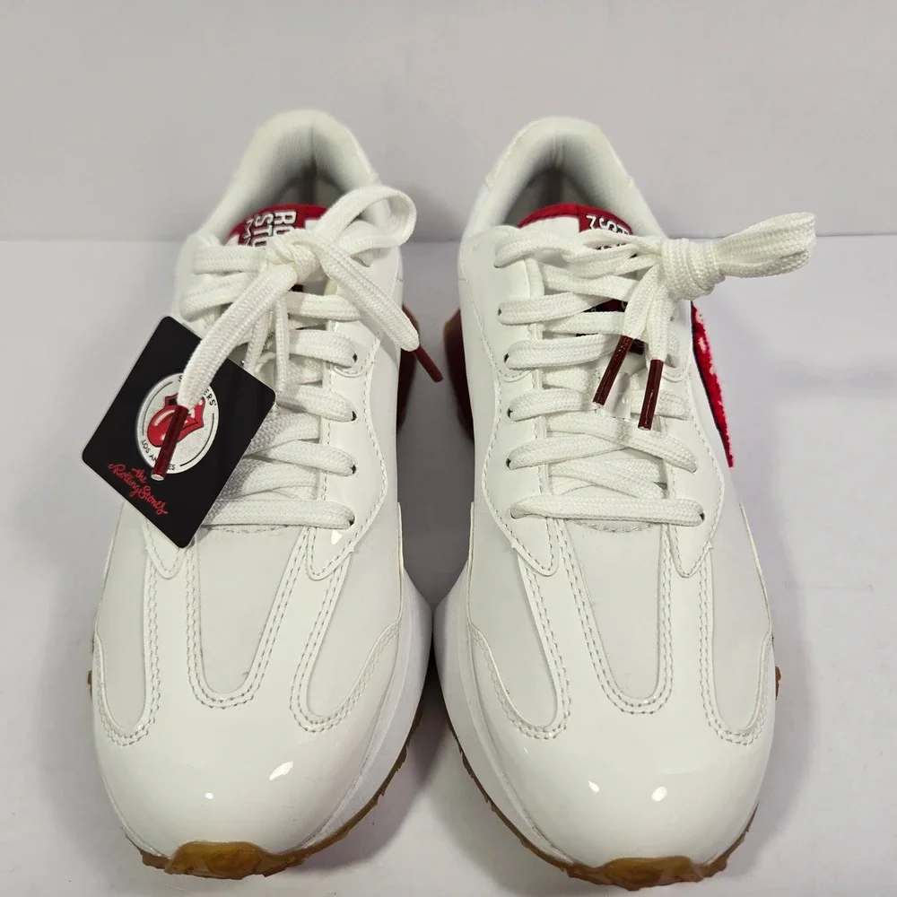 Skechers x Rolling Stones Womens 8.5  Roadies Surge White Red Lips Sneakers